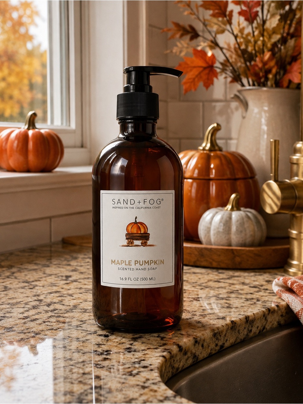 Sand + Fog Maple Pumpkin Scented Hand Soap – Fall Autumn – 16.9 Fl Oz